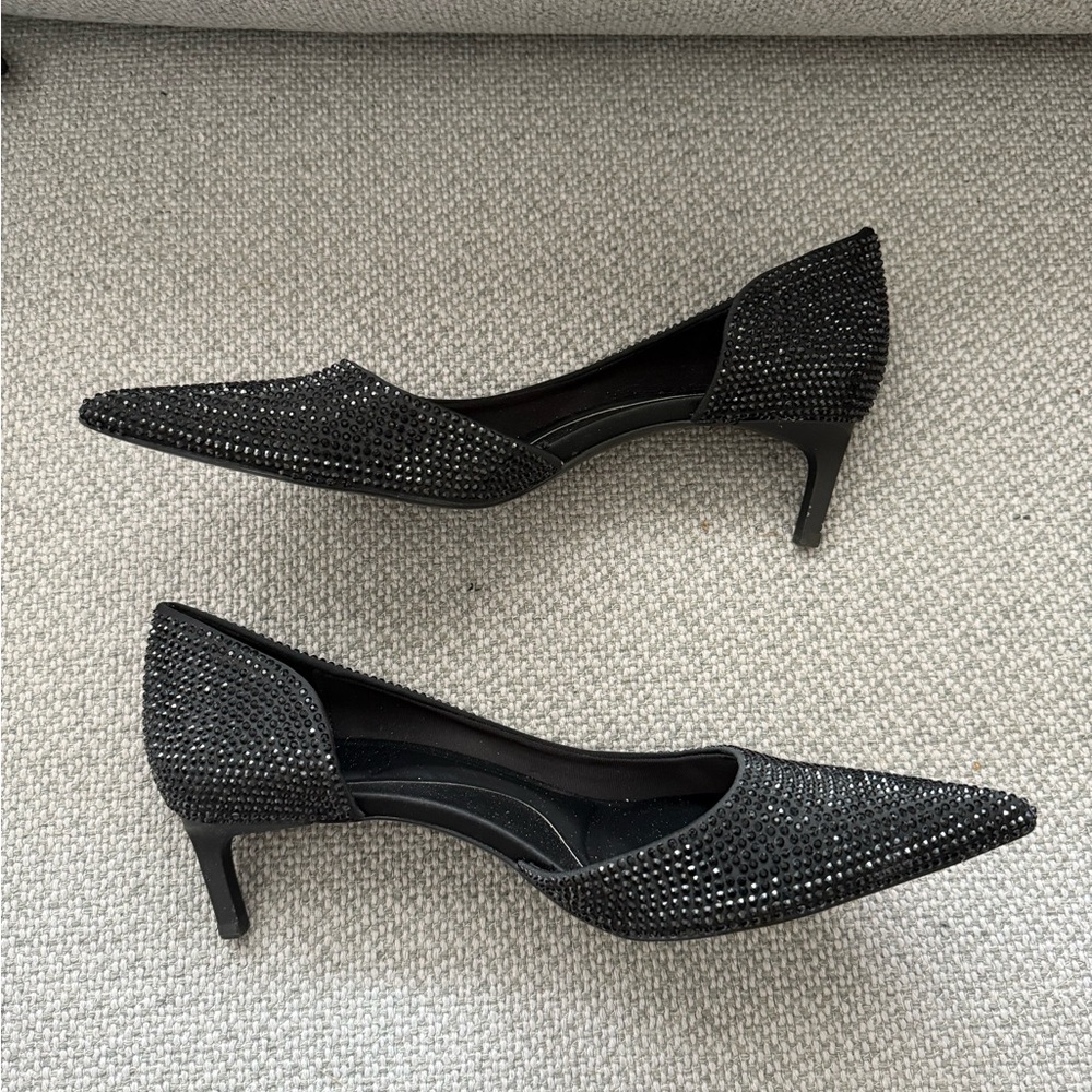 Zara Black Rhinestone Heels - Picture 5 of 5